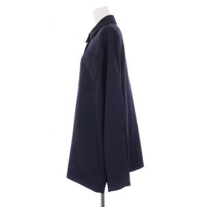 PRADA 22年製 Navy Gabardine Shirt シャツジャケット オーバーサイズ 38 ネイビー