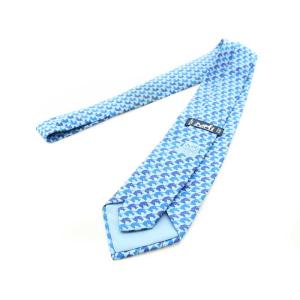 HERMES ネクタイ レギュラータイ シルク 青 ブルー