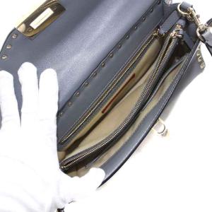 VALENTINO GARAVANI ロックスタッズ ハンドバッグ 2WAY グレー