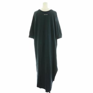 AMERICANA ワンピース マキシ ロング ロゴ スリット 五分袖 紺 ネイビー