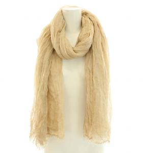 Faliero Sarti ストール マフラー フリンジ 麻混 リネン混 絹混 シルク混 ベージュ