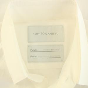 FUMITO GANRYU フミト FUMITO シャツ スタンダードカラー 半袖 胸ポケット 3 L 白 ホワイト 青 ブルー