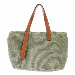 LOEWE かごバッグ ストローバッグ バスケット アナグラム カーキ ブラウン