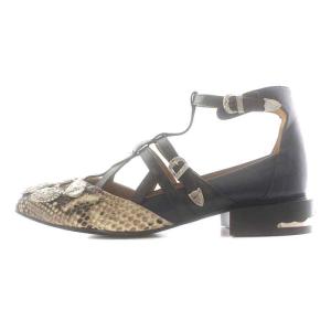 TOGA PULLA パンプス パイソン型押し レザー ポインテッドトゥ 23.0cm ベージュ