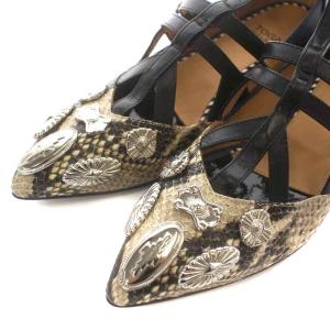 TOGA PULLA パンプス パイソン型押し レザー ポインテッドトゥ 23.0cm ベージュ