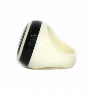 CHANEL ココマーク 指輪 リング バイカラー 13号 ホワイト ブラック