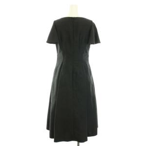 CELFORD フレアスリーブシャンタンワンピース ロング ボートネック 半袖 タグ付き 36 S 黒 ブラック