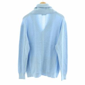 BARNEYS NEW YORK コットンカシミヤショールカラーカーディガン L 水色 ライトブルー 2136625