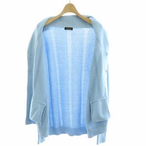 BARNEYS NEW YORK コットンカシミヤショールカラーカーディガン L 水色 ライトブルー 2136625