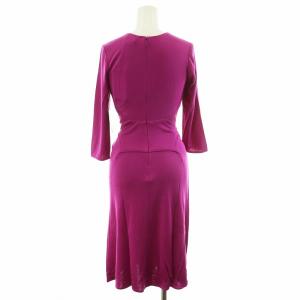 ISSA LONDON ワンピース ひざ丈 長袖 シルク 絹 UK6 XS 紫 パープル