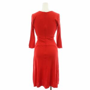 ISSA LONDON ワンピース ミモレ ロング 長袖 シルク 絹 UK6 XS 赤 レッド
