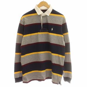 POLO RALPH LAUREN ラガーシャツ ボーダー ロンT 長袖 L ネイビー グレー
