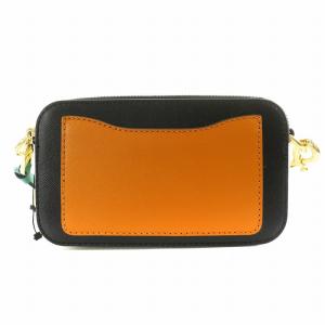 MARC JACOBS THE SNAP SHOT ショルダーバッグ ゴールド金具 レザー オレンジ 黒 ブラック 白 ホワイト