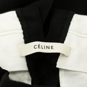 CELINE フィービー期 ワイドパンツ シルク混 34 ブラック 2 1Q02 6928