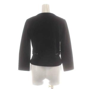 agnes b. カーディガン クルーネック 長袖 裏起毛 スウェット 1 S 黒 ブラック