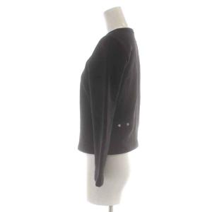 agnes b. カーディガン クルーネック 長袖 裏起毛 スウェット 1 S 黒 ブラック