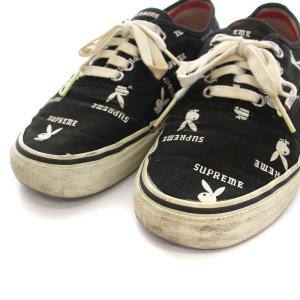 Supreme VANS PLAYBOY 14SS AUTHENTIC PRO スニーカー 総柄 US8 ブラック