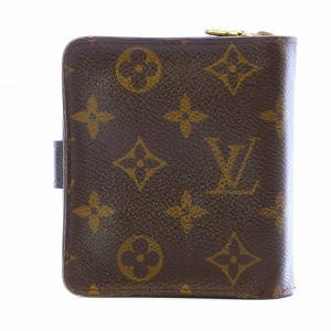 LOUIS VUITTON モノグラム コンパクトジップ 二つ折り財布 ウォレット 小銭入れあり レザー 茶 ブラウン M61667