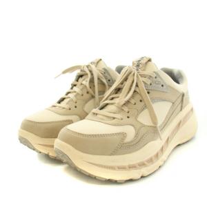 UGG australia スニーカー シューズ 厚底 レザー USA6 24.0cm ベージュ 白 ホワイト CA805 1119850