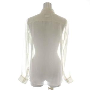 COMME des GARCONS NOIR 08SS AD2007 ブラウス シャツ シアー シースルー 長袖 パール ピンタック フリル SS 白 ホワイト