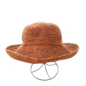 HELEN KAMINSKI ラフィアハット 麦わら帽子 リボン ラフィア 茶 ブラウン