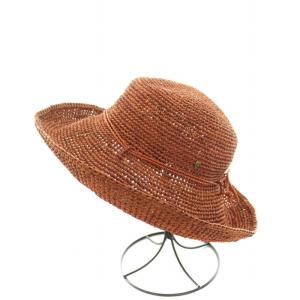 HELEN KAMINSKI ラフィアハット 麦わら帽子 リボン ラフィア 茶 ブラウン