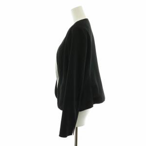 Leilian ネミカ NEMIKA スーツ セットアップ 上下 ノーカラージャケット フレアスカート ひざ丈 11 L 黒 ブラック