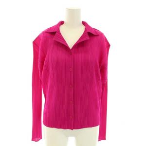 イッセイミヤケ オープンカラーシャツ ブラウス 長袖 3 L ピンク