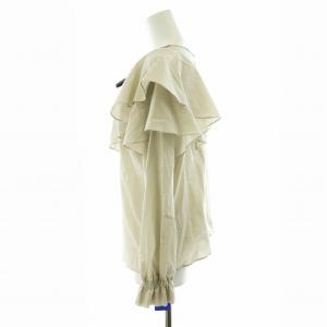 BLUE LABEL CRESTBRIDGE ハーブカラーエアリーローンブラウス シャツ 長袖 38 M グレージュ