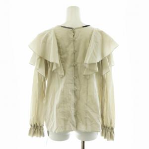 BLUE LABEL CRESTBRIDGE ハーブカラーエアリーローンブラウス シャツ 長袖 38 M グレージュ