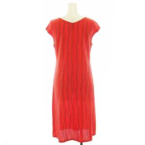 SYBILLA ストレートワンピース ロング ノースリーブ Vネック F オレンジ