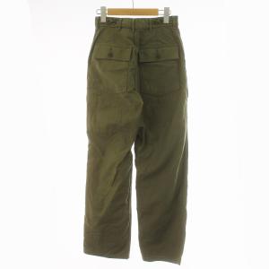 HYKE 22SS バック サテン ベイカー パンツ BACK SATIN BAKER PANTS ボタンフライ コットン 2 M カーキ