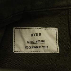 HYKE 22SS バック サテン ベイカー パンツ BACK SATIN BAKER PANTS ボタンフライ コットン 2 M カーキ