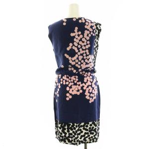 DIANE von FURSTENBERG TAMARA ストレートワンピース ひざ丈 ノースリーブ 総柄 シルク 2 S マルチカラー タグ付き