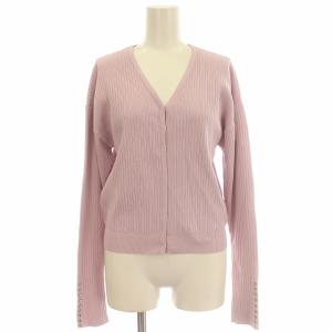 19AW カーディガン ニット リブニット 長袖 38 M 紫 パープル ラベンダー