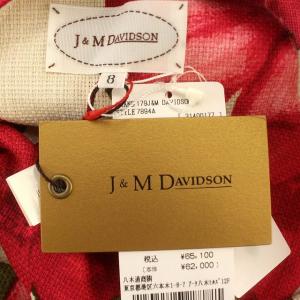 J&M DAVIDSON ワンピース 花柄 ノースリーブ ひざ丈 8 S相当 白 赤 レッド