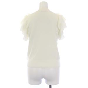 ANAYI 22AW フリルプルオーバー ニット カットソー 半袖 36 S 白 ホワイト 102228-16-310-02-360