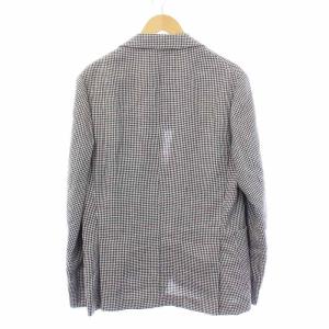 BRUNELLO CUCINELLI テーラードジャケット シングル 2B サイドベンツ 千鳥格子 リネン 46 グレー
