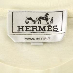 HERMES Tシャツ 半袖 プリント カットソー S アイボリー