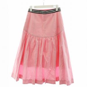 BORDERS at BALCONY コットンコルセットヨークギャザースカート フレアスカート ミモレ ロング 38 M ピンク BD2011-3H-09