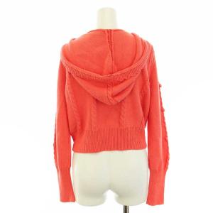 M'S GRACY パーカー ジャケット ジップアップ ニット ショート丈 40 L サーモンピンク