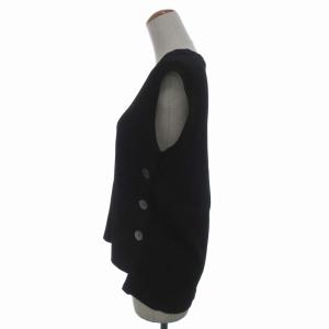 CYCLAS ニット カットソー ノースリーブ サイドボタン 36 S 黒 ブラック