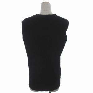 CYCLAS ニット カットソー ノースリーブ サイドボタン 36 S 黒 ブラック