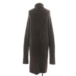 JOHN LAWRENCE SULLIVAN ニットワンピース ロング ミモレ タイト 長袖 タートルネック 茶 ブラウン