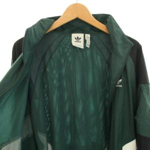 adidas Originals リカイブ REKIVE トラックジャケット ナイロンジャケット アウター ロゴ刺繍 L 緑 グリーン 黒 ブラック HK7321