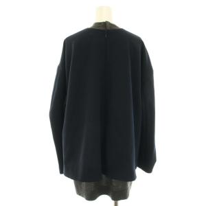 ENFOLD 23AW KNIT-LAYERED PULLOVER セーター 38 ネイビー
