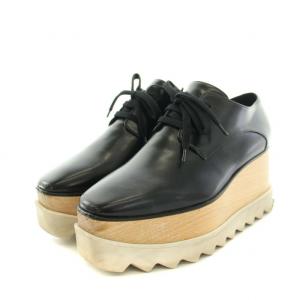 STELLA McCARTNEY エリス ELYSE スニーカー シューズ 厚底 ウエッジソール レースアップ フェイクレザー 35 22.0cm 黒 ブラック