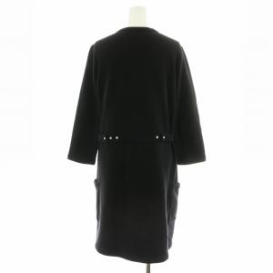 agnes b. プレッション カーディガン ロング丈 コットン T2 黒 ブラック Q958M001