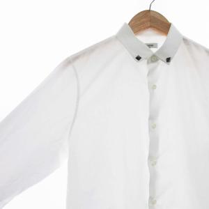 VALENTINO スタッズ ワイシャツ ストーン 長袖 39 M 白 ホワイト