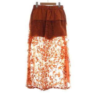 Y-3 アディダス ヨウジヤマモト 22SS ダブルシアーレオパードスカート W SHEER LEOPARD SKIRT フレア ロング